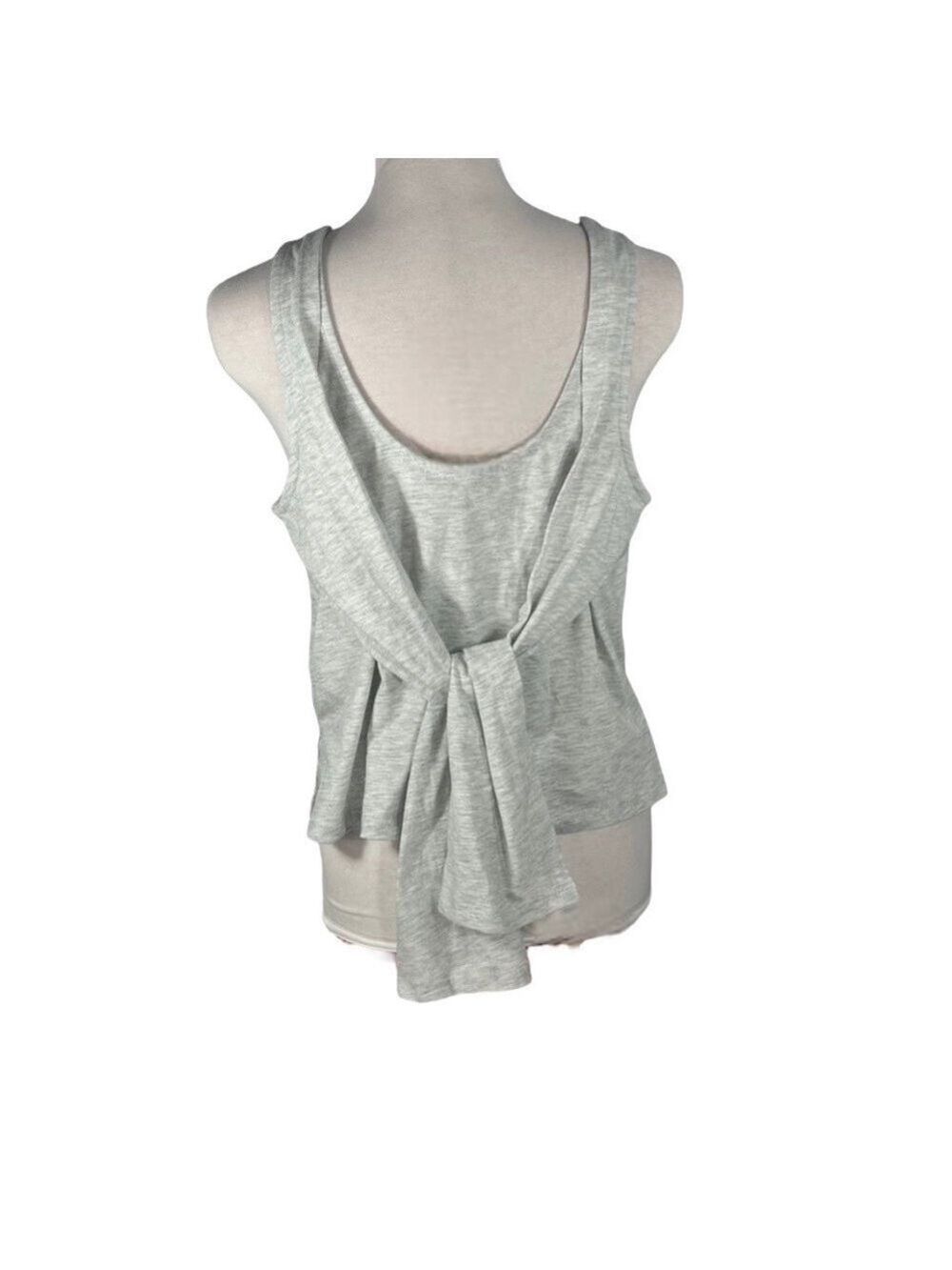 đť…şTOPSHOP Cropped Tank Top Ballet Wrap Gray Knitted Scoop Neck Size XS - Picture 6 of 13